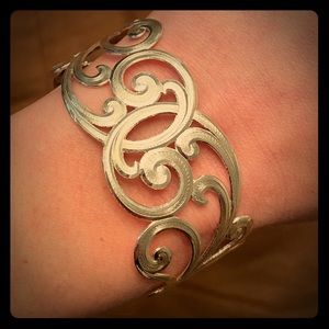 Silver filigree cuff bracelet